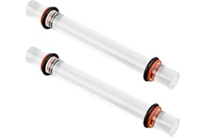 HOMFANSEEC Polymer Clay Roller Tools,2Pcs Clay Rolling Pin,Acrylic Rolling Pin with Thickness Rings,Acrylic Roller,Clear Roller Supplies for DIY Pottery Craft Modeling Shaping(19.5x2cm)