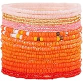 Fuqimanman2020 18Pcs Boho Stackable Beaded Bracelets for Women Colorful Handmade Multilayered Rice Beads Anklets Set Summer Beach Bohemian Jewelry Gift