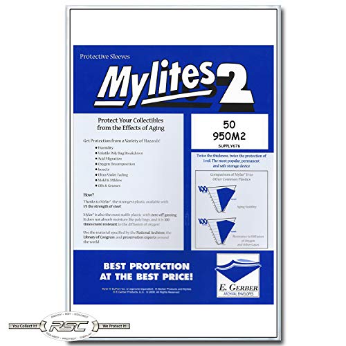 Mylites 2 Mylar Sleeves for Sheet Music & Large Magazines 9-1/2" x 12-1/2" - Pack of 50!