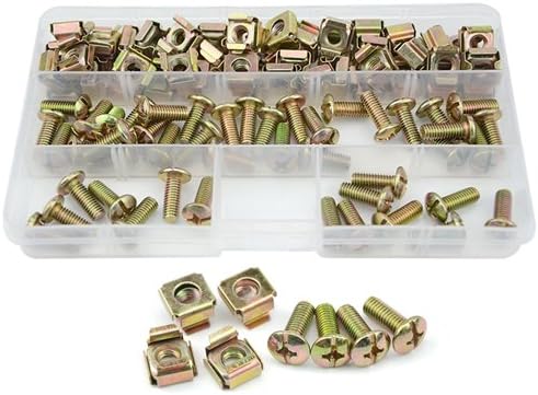 TOVOT 50 Set of Mounting Screws and Cage Nuts M 6 x 16 mm For Server Rack and Cabinet