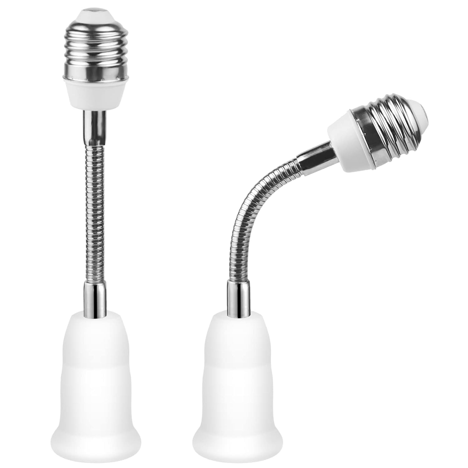 Photo 1 of VEY14 E26 to E26 Light Socket Extender, Flexible Extension Socket Adapter for Medium Base Lamps Bulb Security Cameras Home Corners (20CM/8inch, 2 Pack)