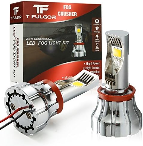 T FULGOR Fog Crusher Extremely Bright LED Daytime Running light, DRL, fog light Bulbs, CANBus Error Free, 6000K, 1200 lumens, Golden Yellow light, Pack of 2(H8,H11 Golden Yellow light)