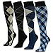 SUTTOS Men's Women's Unisex Knee High Cotton Soft Long Dress Socks,1-4 Pairs