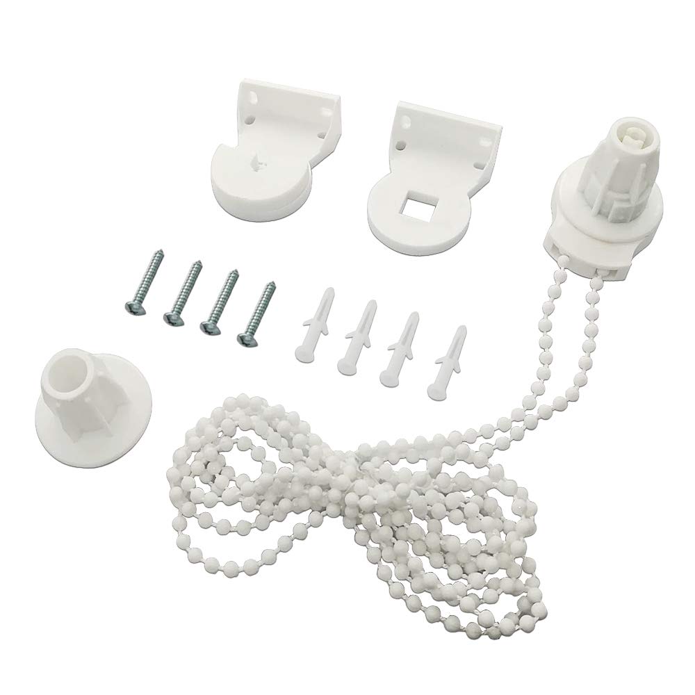 KnR Harmony Roller Blind Fittings 25mm / 1'' Pull Cord & Brackets & Sidewinder & Screws Plastic Replacement for Curtain Repair