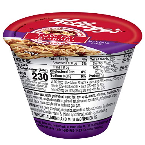 Kellogg's Cold Breakfast Cereal Cups, Bulk Pantry Staples, Cereal Cups