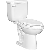 PROFLO PFJRC412HE Jerritt 1.28 GPF Two Piece Elongated Chair Height Toilet with Left Hand Lever - Less Seat, ADA Compliant - 