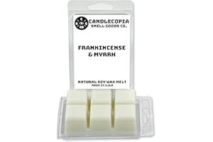 Candlecopia Frankincense & Myrrh Strongly Scented Hand Poured Vegan Wax Melts, 12 Scented Wax Cubes, 6.4 Ounces in 2 x 6-Packs