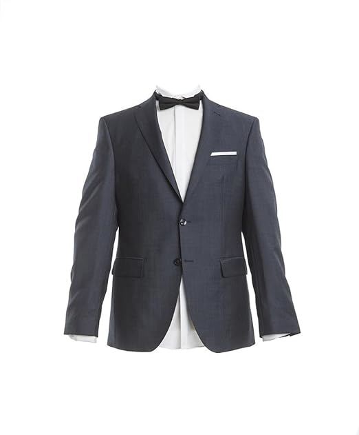 Barutti Sakko Tarso AMF Blau Feinste Struktur Tailored Fit Taillierter Schnitt Mohair - Schurwolle Mix
