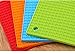 4PCS Multipurpose Silicone Drying Mat, Silicone Pot Holders, Trivets, Jar Openers, Non Slip Heat Resistant Hot Pads (Square)