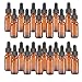 24Pack,1/2oz 0.5 oz,Amber Glass Bottle Bottles with Black cap and Glass Droppers.Using for Essential Oils,Lab Chemicals,Colognes,Perfumes & Other Liquids.