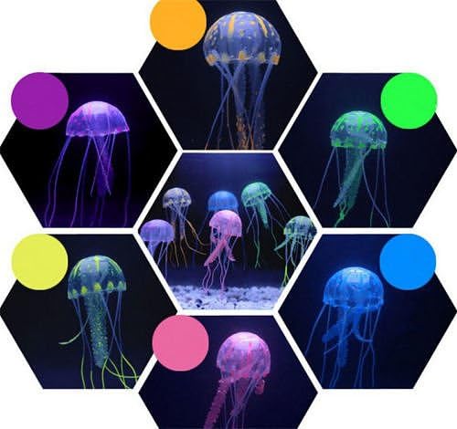 New Purple 5cm Glowing Effect Jellyfish Aquarium Fish Jar Tank Ornament Swim D?cor Set A35