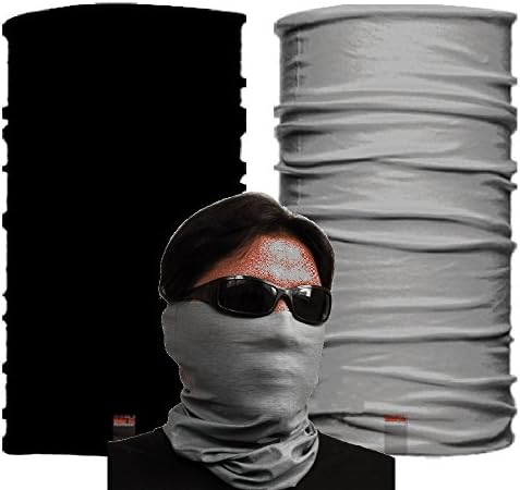 Solid Black &amp; Grey Uv Protection Fishing Mask Scarf Bandana Headband Headwear bsc00102 Headface Biker Bb Gun Fishing Angler Extreme Motocross