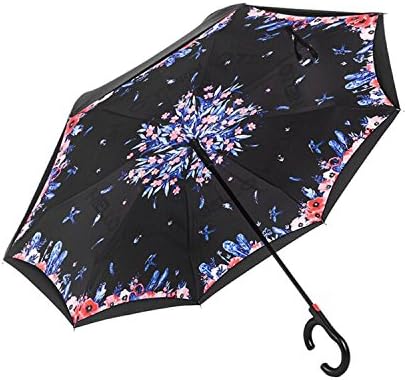 IdTravel Auto open Double Layer Inverted Umbrella and UV Protection Windproof &amp; Waterproof (Lan Yu)