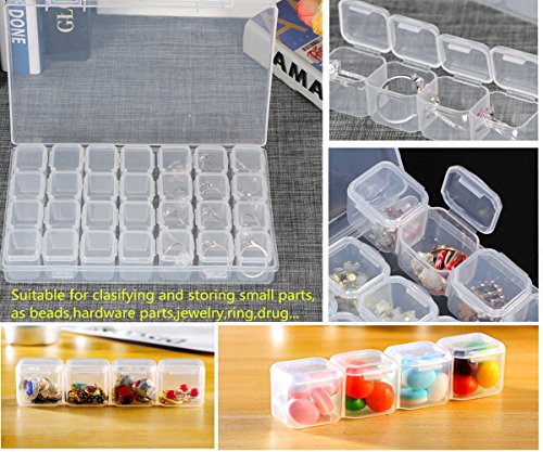 4 Diamond+Embroidery+Plastic+Containers+Adjustable