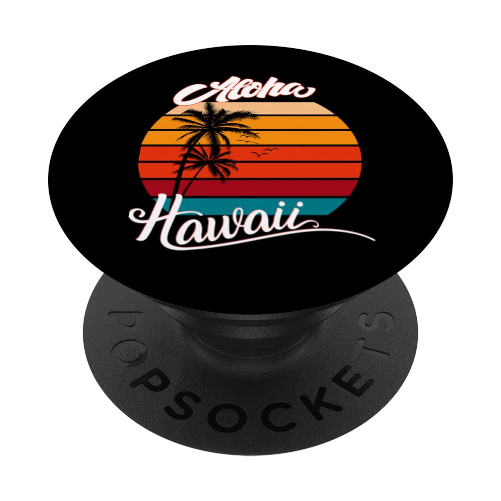 Aloha Hawaii Shirt Retro Vintage Sunset PopSockets Swappable PopGrip
