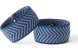 Blisslets Acupressure Relief Band - Wind & Waves Collection - Stylish Wellness Bracelets for Queasiness Relief | Travel, VR, Pregnancy, Cruise (Indigo/Gray, Medium - 5 5/8" - 6 5/8")
