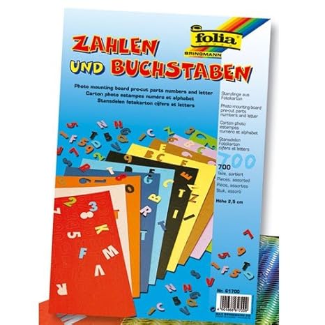 Folia Zahlen & Buchstaben, vorgestanzt - 700 Teile