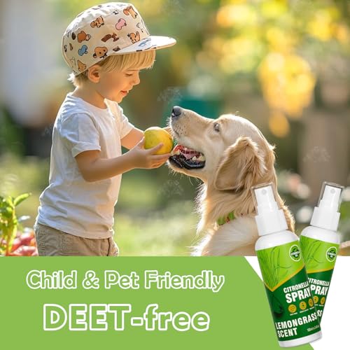 SCENTORINI Citronella Spray with Lemongrass Essential Oil, DEET-Free, 200ml (2 Pack) Air Freshener Mist, Plant-Based for Home, Patio, Outdoor, Courtyard, Camping, Hiking, Traveling, Fishing