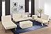 DHP Emily Square Storage Ottoman, Modern Look with Tufted Design, Lightweight, Vanilla Faux Leather