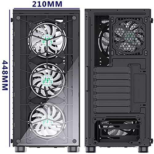 MUSETEX 6 ARGB Fans PreInstalled USB 3.0 ATX MidTower Case with Voice