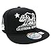 Embroidered California Republic with Bear Claw Scratch Snapback Cap (Black/Black)