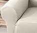 Form Fit Stretch, Stylish Furniture Cover / Protector Featuring Lightweight Twill Fabric. Dawson Collection Basic Strapless Slipcover. By Home Fashion Designs Brand. (Loveseat, Beige)