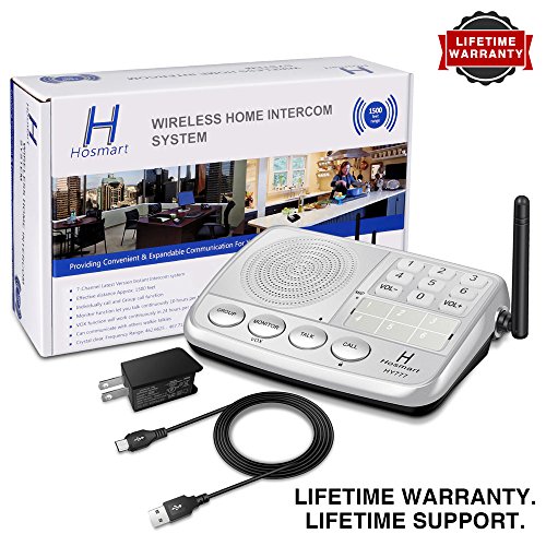Hosmart 1/2 Mile LONG RANGE 7-Channel Security Wireless Intercom System for Home or Office (2017 New vesion)(1 Station Silver) - Thumbnail 5