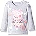 Peppa Pig Little Girls' Twinkle Toes Long Sleeve T-Shirt, Heather Grey, 2T