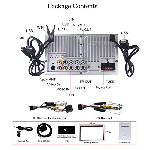JOYING 7 Car Stereo 4GB 32GB Android 6.0 Head Unit Double Din with Octa Core Bluetooth 4.2 iPhone Zlink & Phone Mirroring - Supprot Audio & Video Out