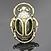 Gold Plated Q&Q Fashion Vintage Egyptian Cleopatra khepri Scarab Beetle Green Rhinestone Stretch Finger Ring