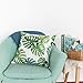 Whaline 4 Pieces Tropical Leaves Pillow Covers, Cotton Linen Decorative Summer Green Leaf Throw Cushion Cover for Sofa Bed Car Couch,(18
