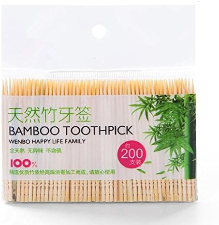 MTTao Natural Bamboo Wooden Environmental Toothpicks for Hotel or Household, Pack of 200