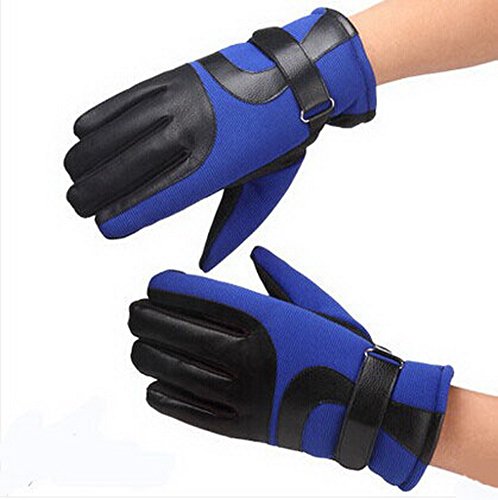 Male Winter Biking Gloves - Men's Whole Finger Thick Warm Ski Gloves--Blue Male Winter Biking Gloves - Men's Whole Finger Thick Warm Ski Gloves--Blue