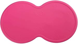nosii Silicone Pet Feeding Placemat Anti-Skid Spill-Proof Dog Cat Food Mat for 2 Bowls