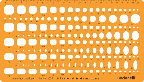 Gemstone Diamond Circle Shapes Symbols Drawing Drafting Template Stencil - Jewellery Jewelry Art Craft Design