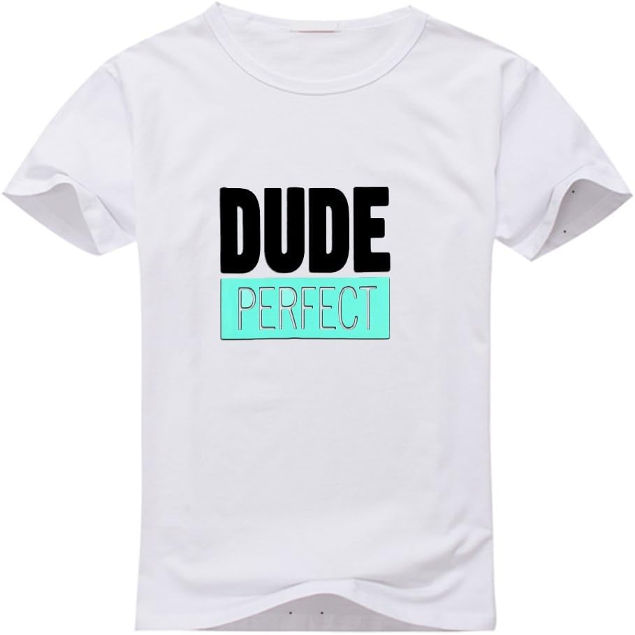 Dude Perfect Logo Boys' and Girls' Print Crew Neck Classic Cotton T-Shirt
