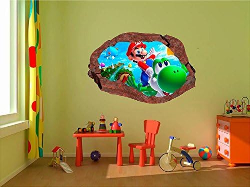 Super Smash Bros Mario Characters 3D Window Rock Decal Wall Sticker Art Mural a