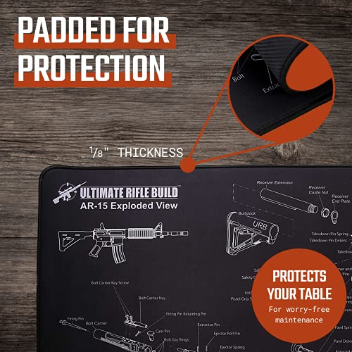 Ultimate Rifle Build Gun Cleaning Mat with Stitched Edges, NonSlip (16