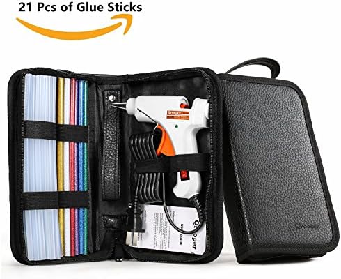 Hot Glue Gun with 21Pcs Glittery Glue Sticks High Temperature Melting Glue Gun Kit for Home &amp; Office DIY Craft Projects, Sealing &amp; Repairs (20Watt Blue)
