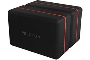 Peloton Yoga Block | Premium EVA Foam Yoga Blocks Available in Set of Two with Curved Edges and Corners, Accessories for Beginner and Advanced Yoga, 9 x 6 x 4 inches, Black/Red