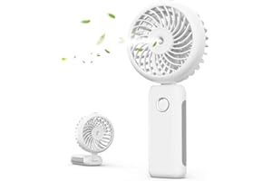 RNKRUN Portable Handheld Misting Fan, 4000mAh USB Rechargeable Personal Mister Foldable Fan Battery Operated Spray Water Mist Fan Makeup Small Face Steamer for Travel Outdoors Office white