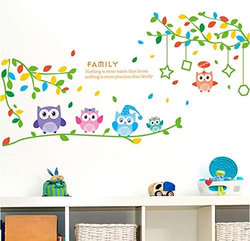 105Cmx32Cm Cartoon Branch Owl Wall Stickers for Kids Rooms Bedroom Background Muurstickers Home Decor Poster Anime