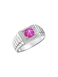 Rylos Men's Ring Sterling Silver Ring, 7MM Round