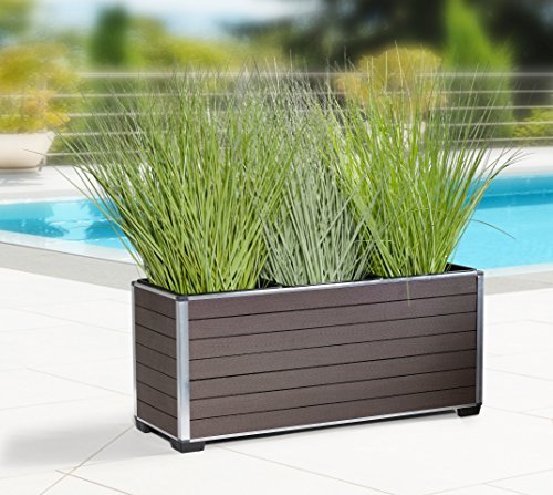 EVERFLOOR Pflanzkübel Pflanzgefäße Blumenkübel Blumentopf für Blumen etc. WPC 79 x 27 x 35,5 cm, für Innen und Außen… – Bild 3
