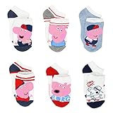 Peppa Pig George Little Boys 6 pack Socks (4-6 (Shoe: 7-10), Game On Heather Multi)