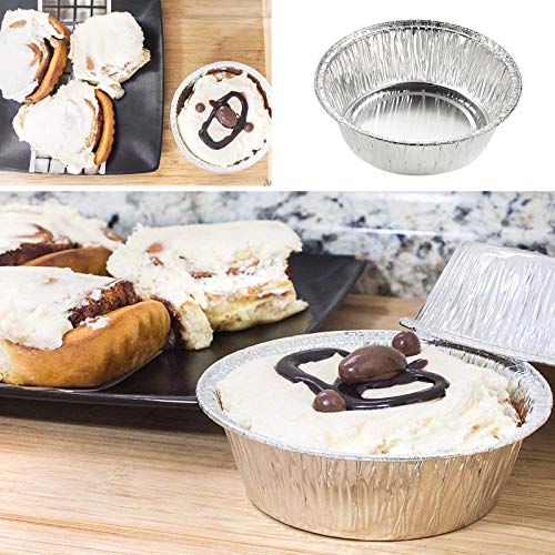 125 Pieces Aluminum Foil Pie Pans,5 Inches Round Disposable Mini Tin