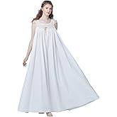 Victorian Nightgown for Women Vintage Nightie 100% Cotton Sleeveless Sleepwear Long Dress