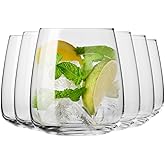 Krosno glasses for water, juices and other beverages | Elegant design | Set of 6 | Capacity 14.2 Fl Oz | Modern collection | Ideal for the home, restaurant, parties | Dishwasher-safe