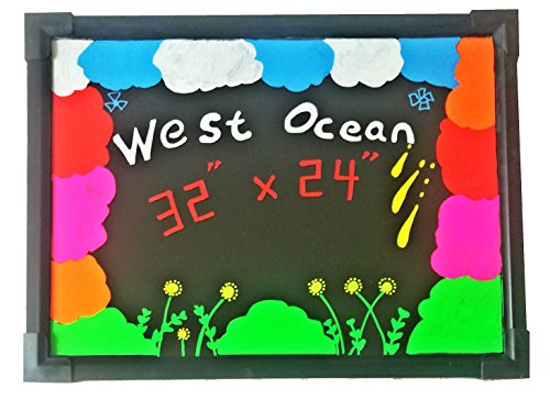 LED Writing Board Neon Effect Illuminated Erasable Flashing Message Sign Multi-color with remote control 32"X24"