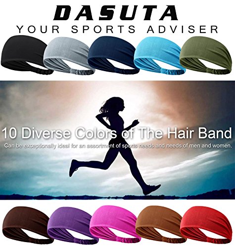 image for DASUTA Set of 10 Women's Yoga Sport Athletic Workout Headband for Runn